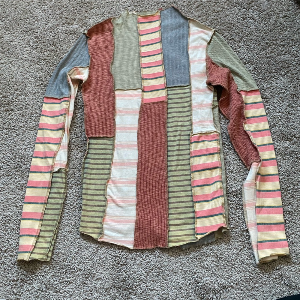 Colorful Patchwork Long Sleeve Top size Large - Picture 2 of 6